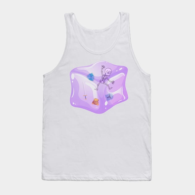 Gelatinous Cube - Purple Tank Top by NerdySparkleGoth